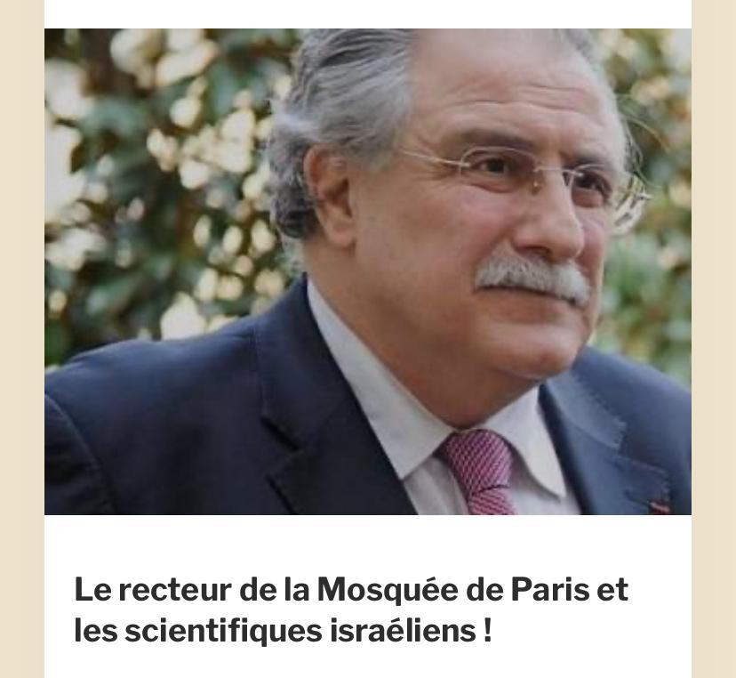 Le recteur de la mosquée de Paris